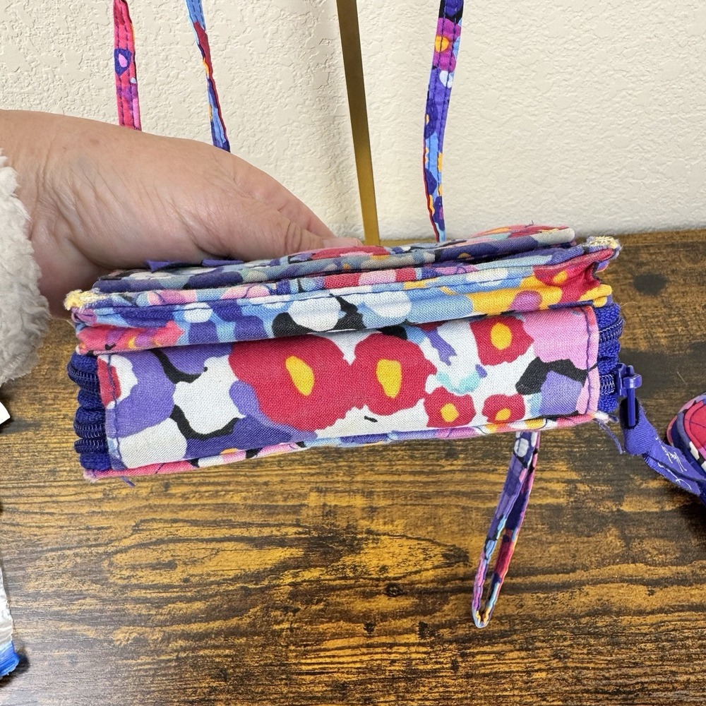 Vera Bradley Wallet Crossbody Set‎ Women Floral Quilted Zip Around Purple x2 - Picture 10 of 16